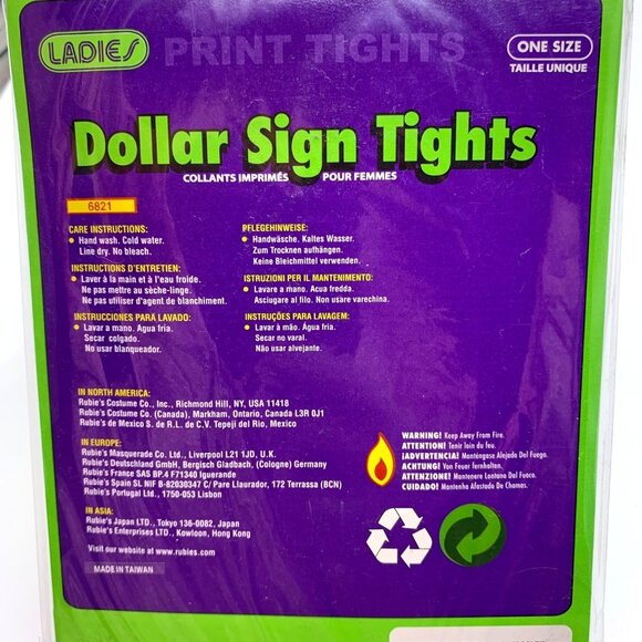 Ladies Dollar Sign Tights One Size Black Silver Sexy Stockings Costume Cosplay - Picture 7 of 8